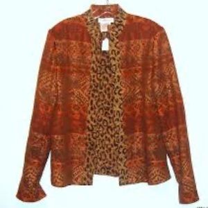 Reversible Leopard Print/ Jacquard Tapestry Jacket Blazer